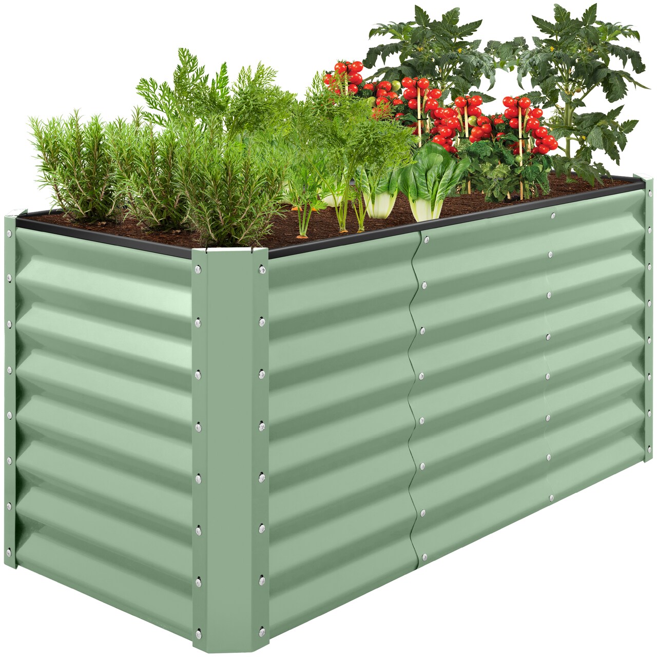 Best Choice Products 4x2x2ft Outdoor Metal Raised Garden Bed, Planter Box for Vegetables, Flowers, Herbs